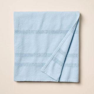 Open Textured Stripe Woven Throw Blanket Light Blue - Hearth & Hand With Magnolia