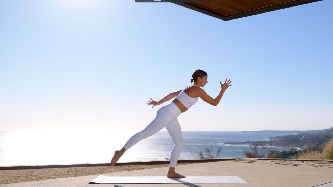 Pilates instructor Bianca Wise demonstrating a 10-minute routine
