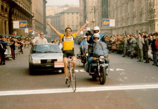 Gianbattista Baronchelli (Del Tongo-Colnago) wins the Giro di Lombardia in 1986.