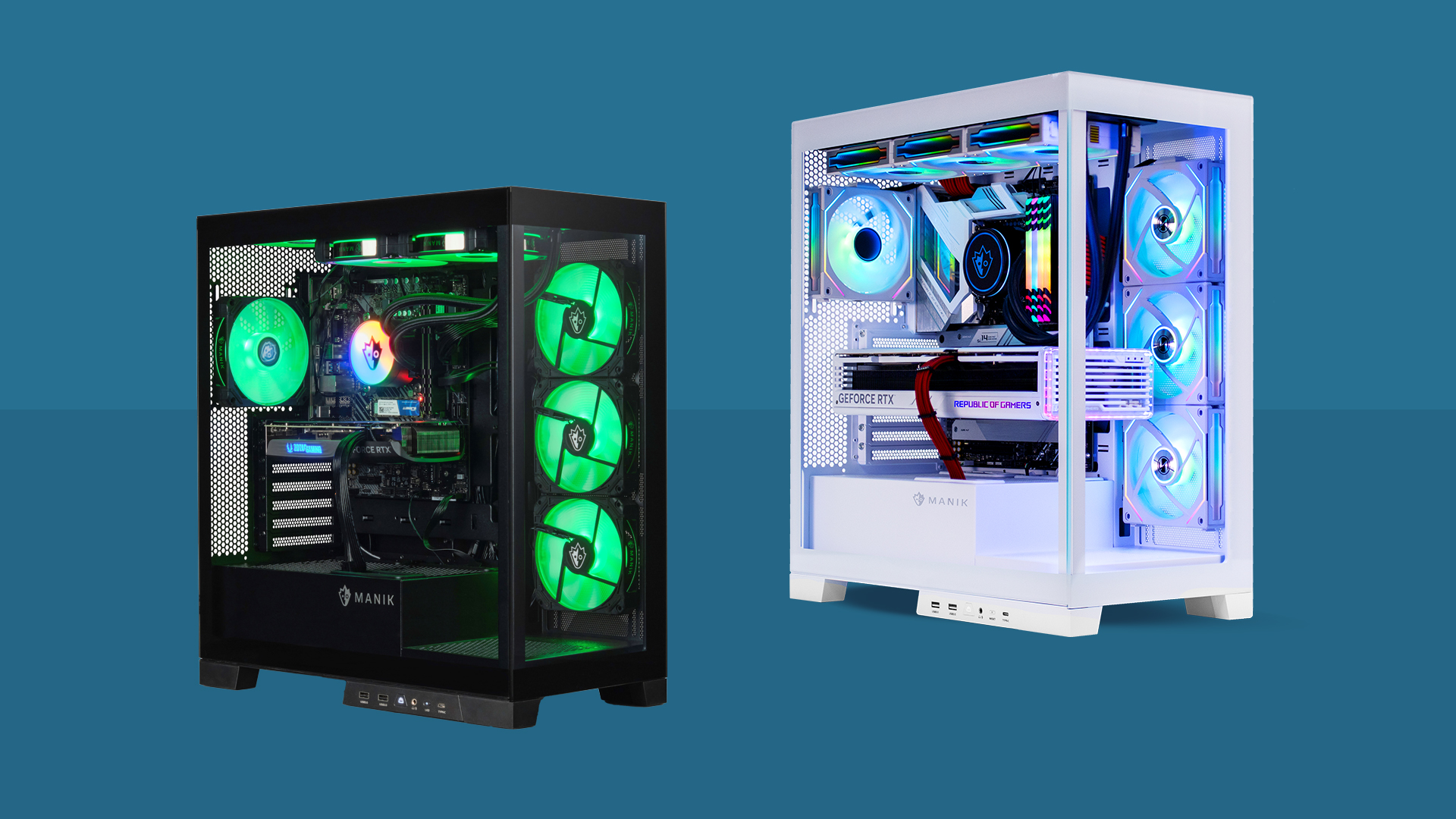 Two Apex Gaming PC Desktops