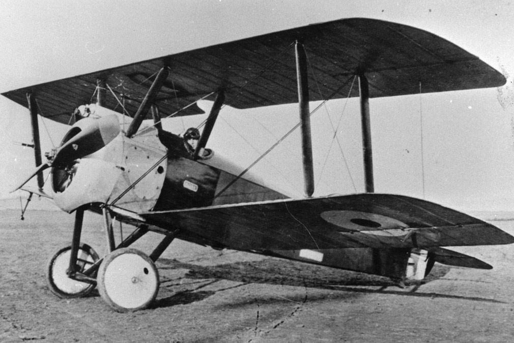1917:A Sopwith Camel, one of the First World War's best-known British fighter planes.(Photo by Keystone/Getty Images)