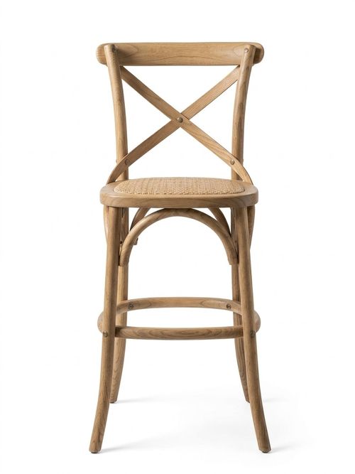 Set of 2 Rattan Bar Stools