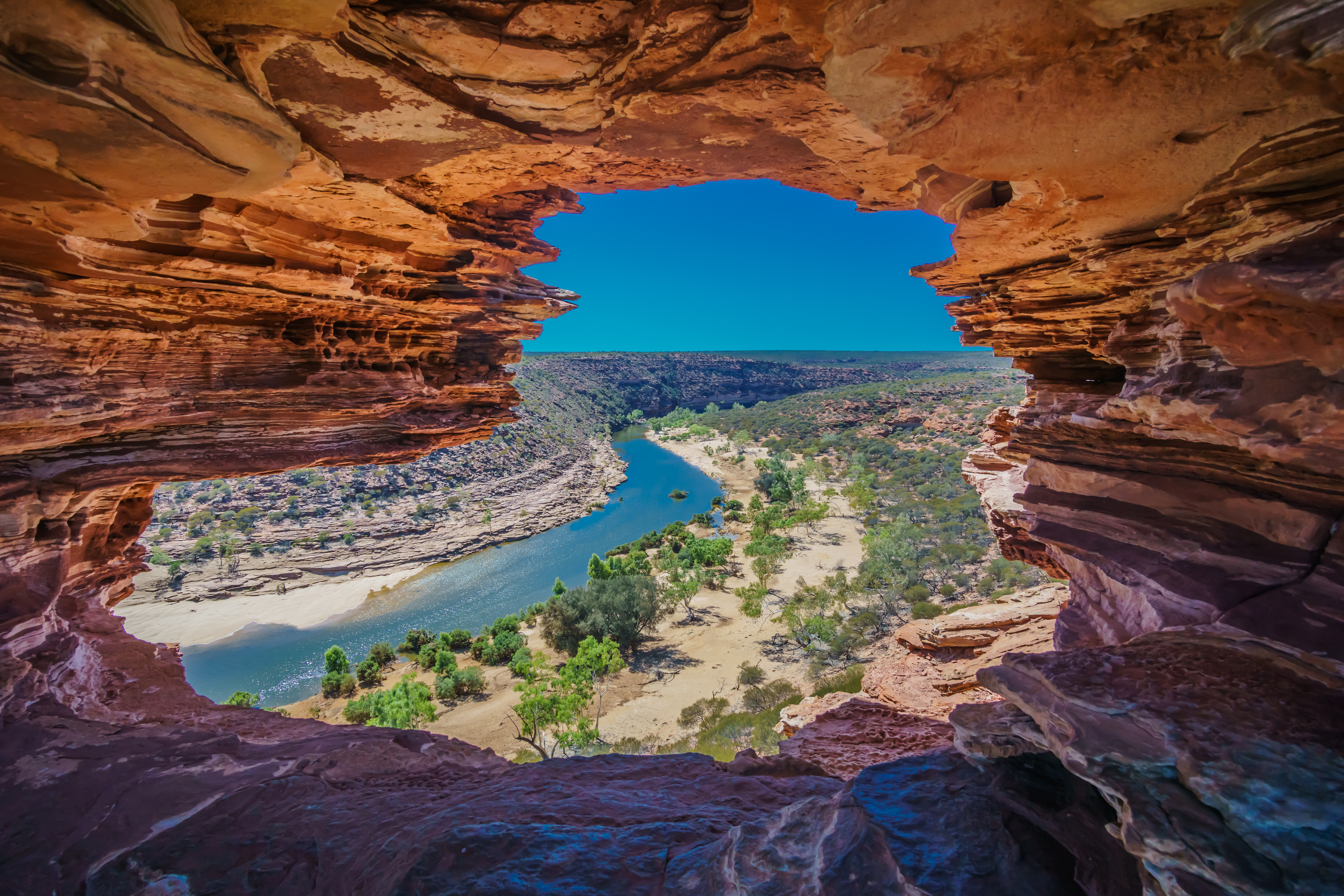 Scenic view of rock formations, Kalbarri National Park, Western Australia
