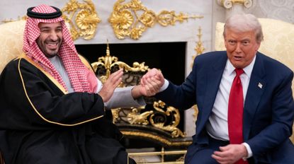 US President Donald Trump, right, and Mohammed bin Salman, Saudi Arabia's crown prince, during a meeting in the Oval Office of the White House in Washington, DC, US, on Tuesday, Nov. 18, 2025. Trump said the US would sell F-35 fighter jets to Saudi Arabia, offering Crown Prince Mohammed bin Salman a prize he's long cherished - even though many obstacles remain before he gets the stealthy planes. Photographer: Nathan Howard/Politico/Bloomberg via Getty Images