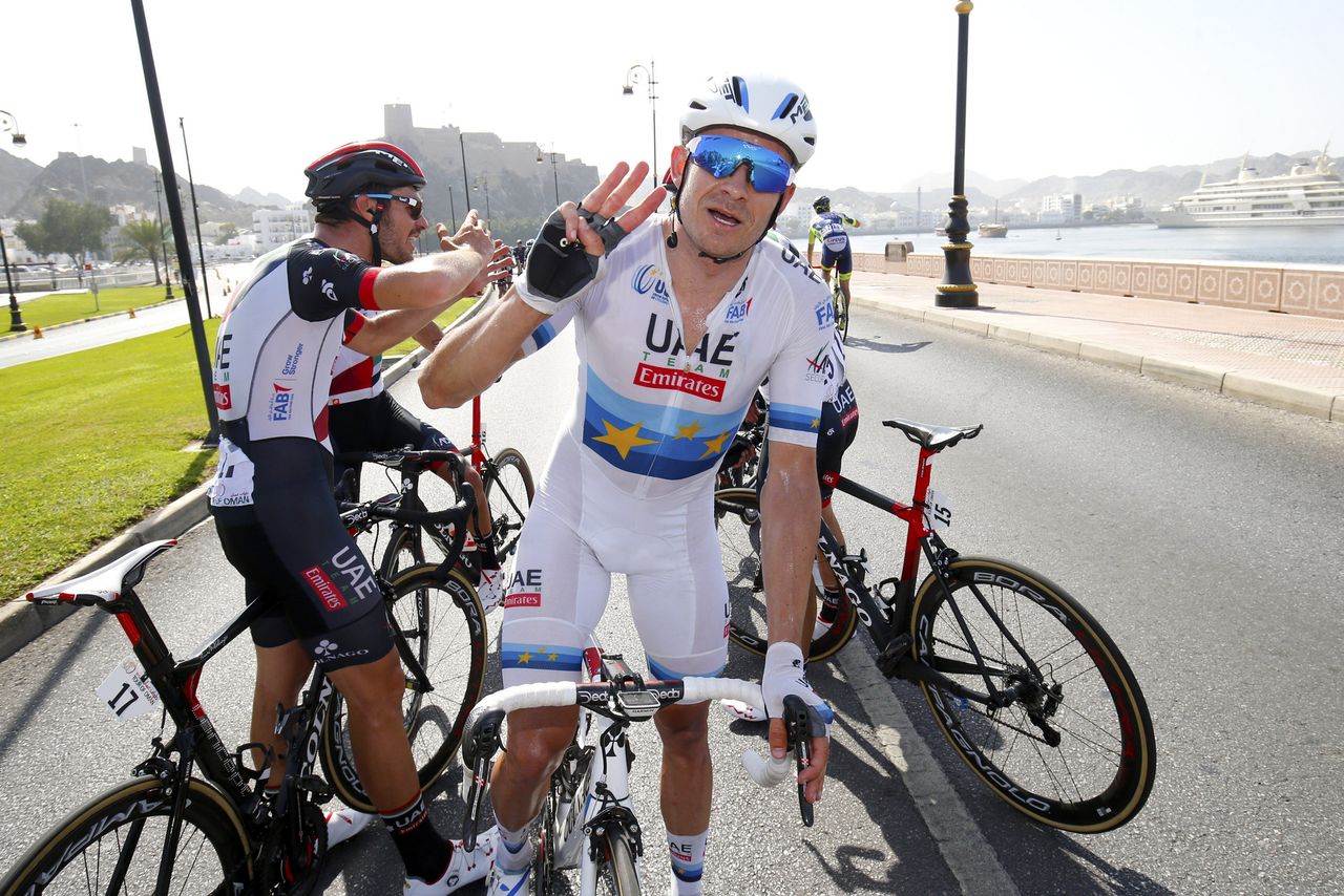 Alexander Kristoff (UAE Team Emirates) took his third win on the Corniche