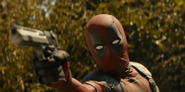 Deadpool holding gun in Deadpool 2