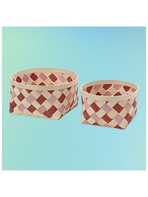 Ommj&Auml;nge Basket, Set of 2 - Orange/pink