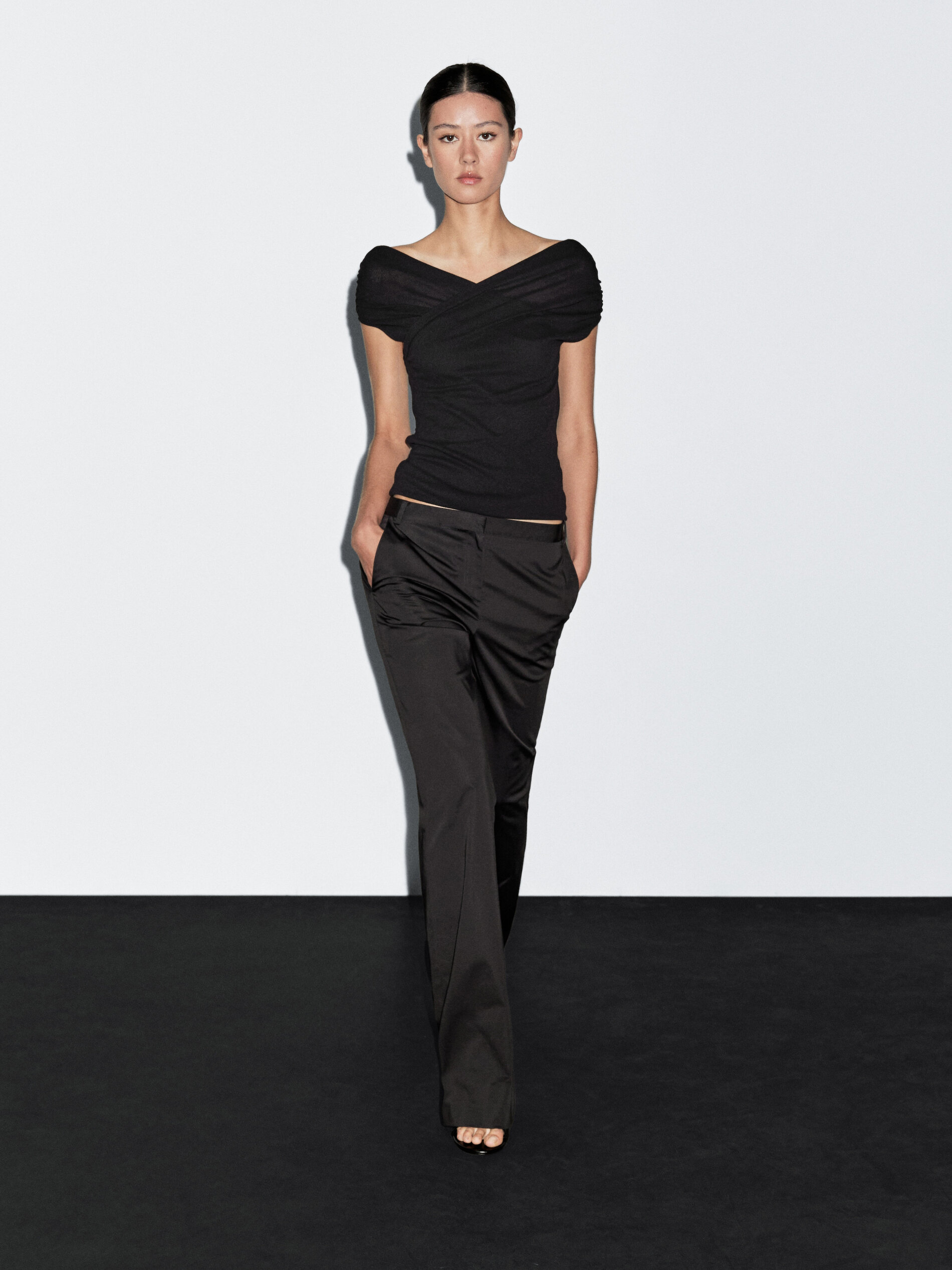 Satin Flared Fit Trousers