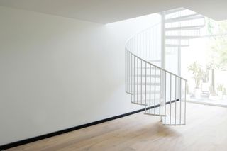 Spiral staircase inside apartment