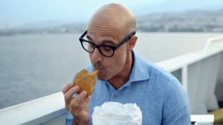Stanley Tucci eating in Stanley Tucci: Searching For Italy