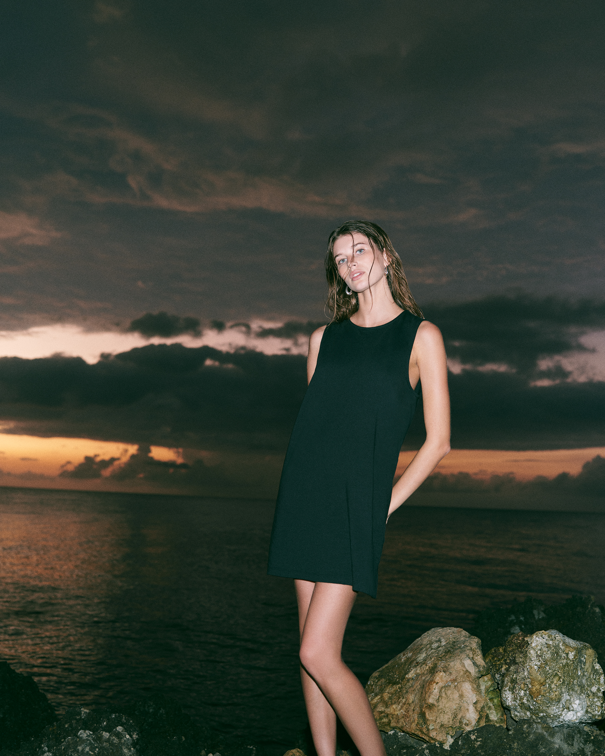 Heavyweight Cotton Easy Dress - Black - Xxs