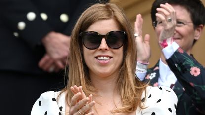 Princess Beatrice, Princess of York attends day 10 of the Wimbledon Tennis Championships at the All England Lawn Tennis and Croquet Club