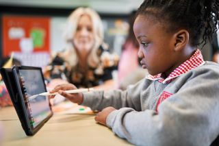 Australian School child using an iPad