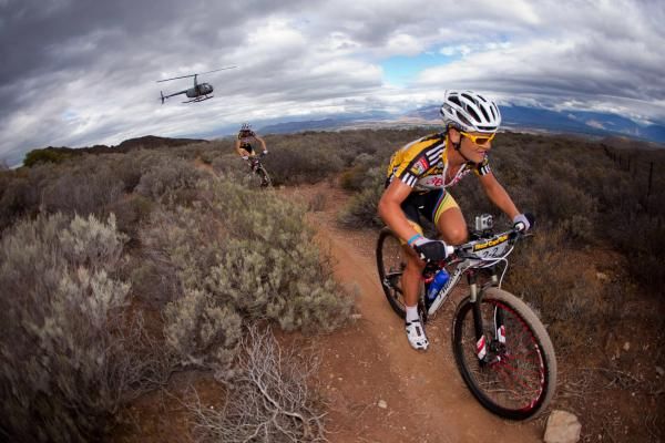 Burry Stander and Christoph Sauser of 360ne Songo Specialized chase the pack during stage 4 (time trial) of the 2011 Absa Cape Epic