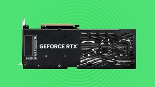 Palit GeForce RTX 5060 Ti Infinity 3 graphics card on green background
