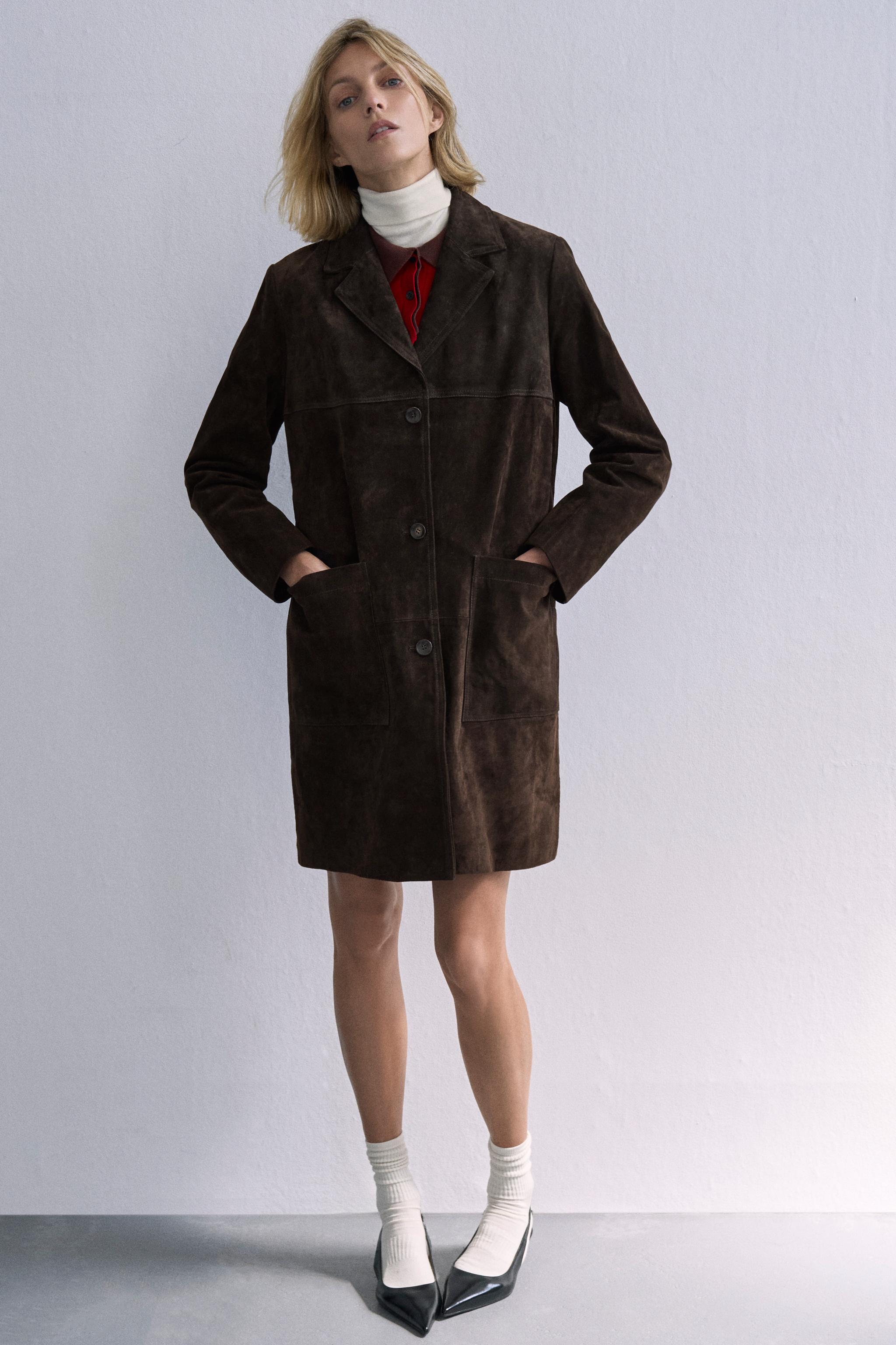 100% Suede Coat Zw Collection Limited Edition
