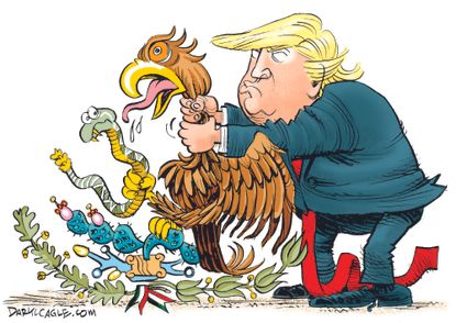 Political Cartoon U.S. Mexico Trump Eagle Diplomacy