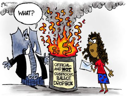 Political Cartoon U.S. GOP ballot box&nbsp;