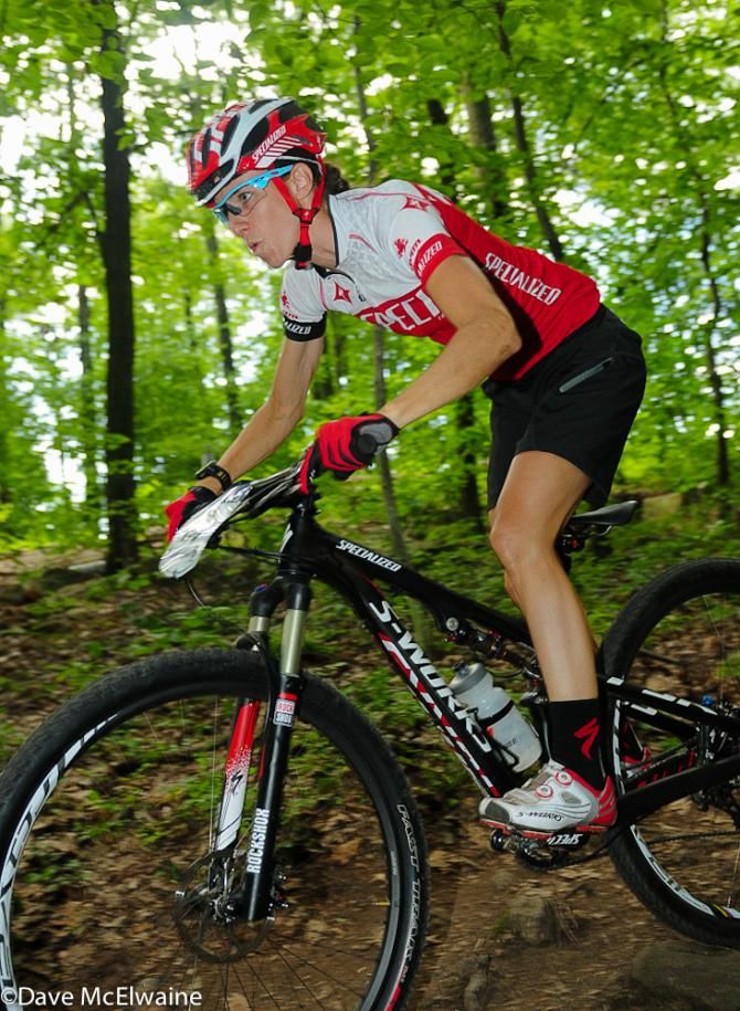 Lea Davison (Specialized) enjoyed herself on the way to winning the USA mountain biking championship. Many believe she is a future contender for a world championship.