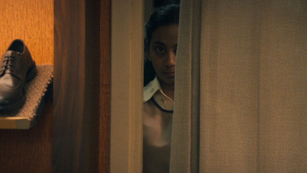 Anjana Vasan as Nida in Black Mirror season 6 episode &#039;Demon 79&#039;