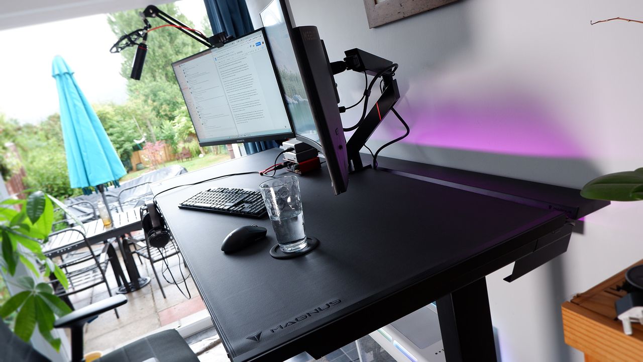 Secretlab Magnus gaming desk pictured in home office.