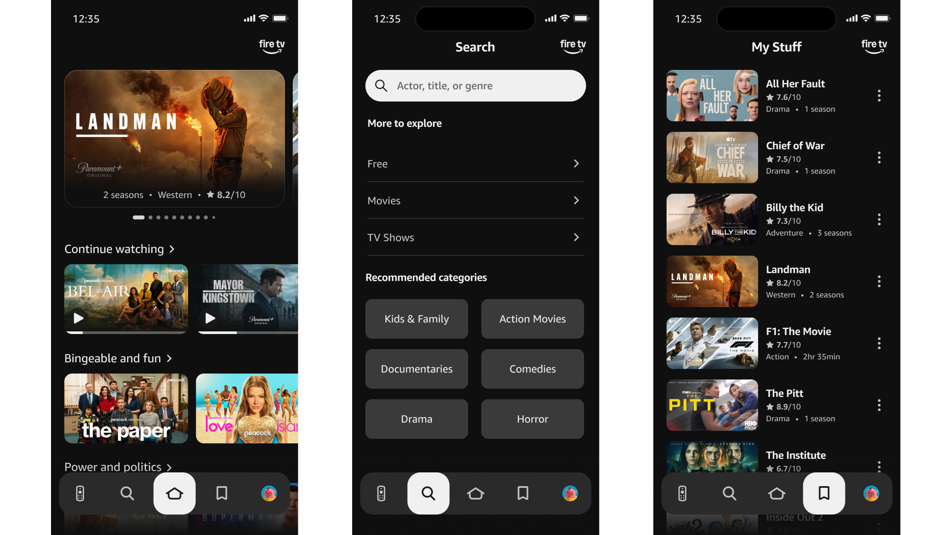 New UI of the Fire TV app for phone