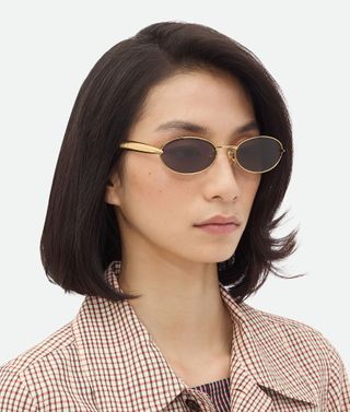 Sardine Oval Sunglasses in Gold/grey