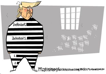 Political cartoon U.S. Trump individual 1 Mueller probe Russia collusion redacted
