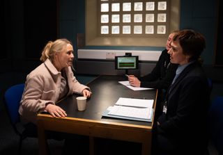 Tracy is grilled by the police