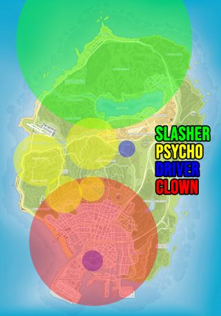 GTA Online Slashers spawn locations map