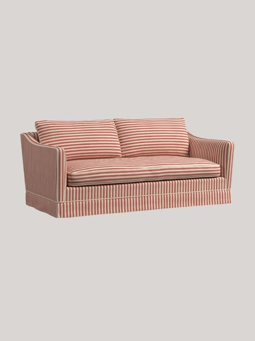 Sanderson Islington Pinetum Stripe Medium 2 Seater Sofa, Rowan Berry