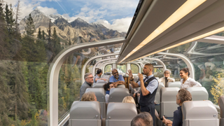 Onboard the Rocky Mountaineer.