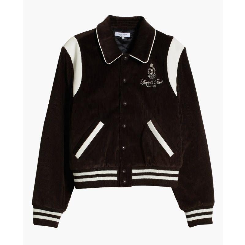 Sporty & Rich , Vendome Corduroy Varsity Jacket