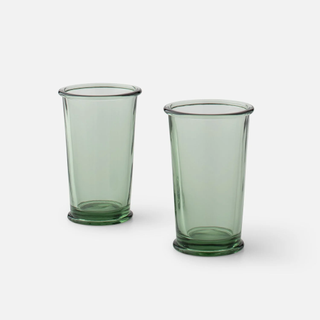 green pressed glassware set