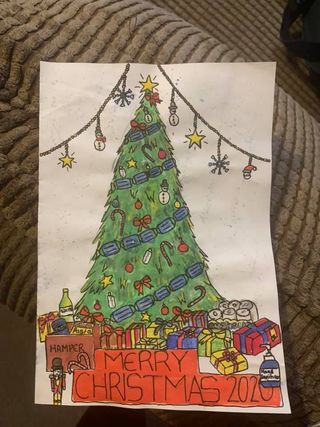 Christmas tree drawn by a child