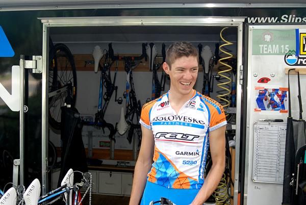 And there's Alex Howes in person - the last one back from the pre-ride.