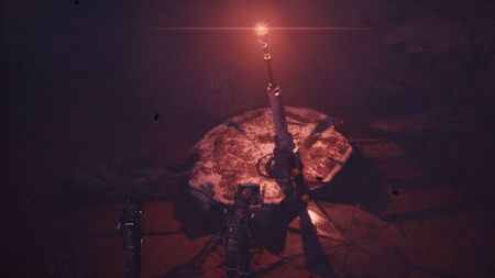 Two astronauts stood by the probe in Directive 8020 tau ceti f