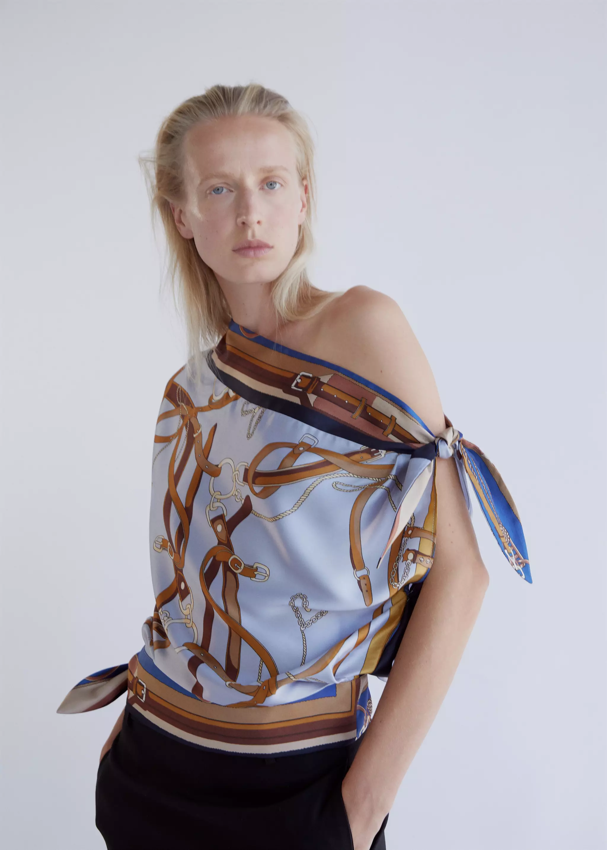 Knot Print Blouse - Women | Mango United Kingdom
