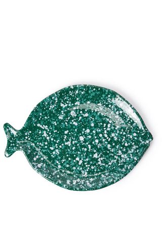 fish shaped platter in dark green speckled design from The Conran Shop