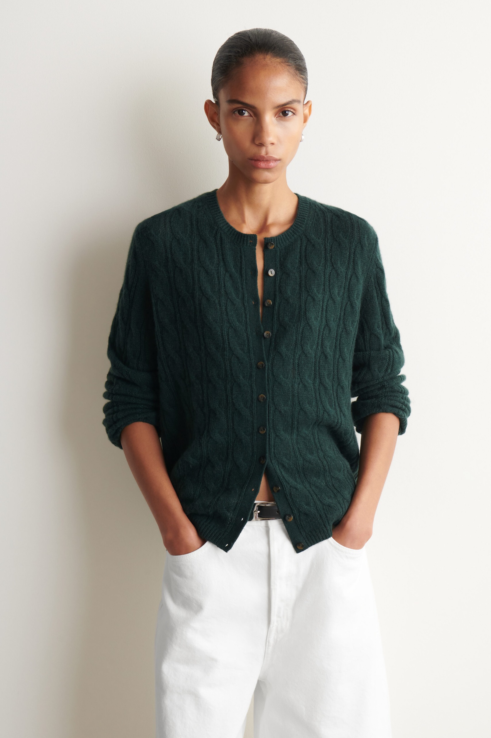 Cable-Knit Cashmere Cardigan