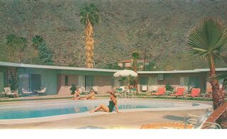 Desert photographer Stephen Willard’s postcard of the Town and Desert Apartments, designed by Herbert Burns