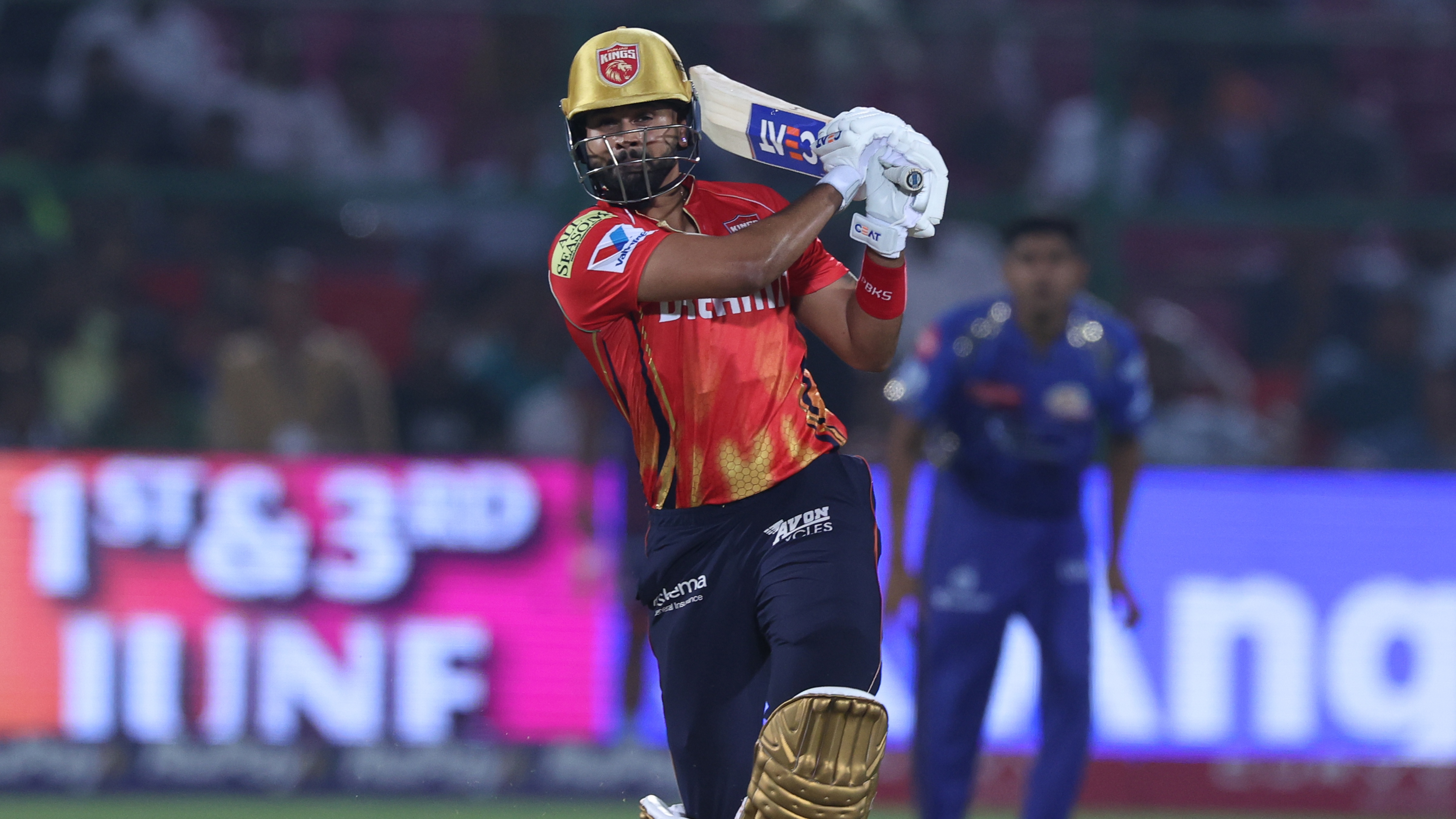 Shreyas Iyer plays a shot for Punjab Kings in the IPL 2025.