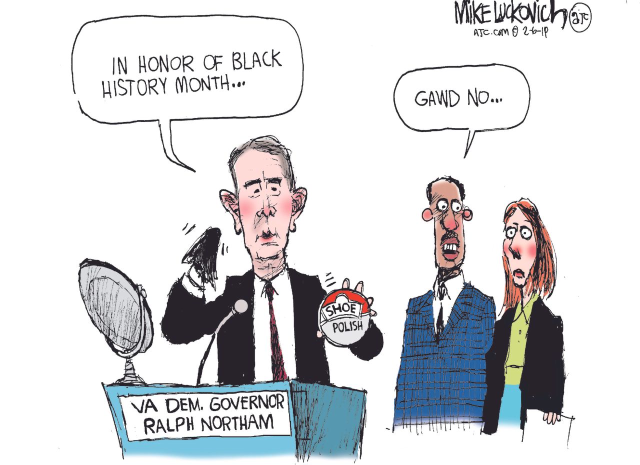 Political&amp;amp;nbsp;Cartoon&amp;amp;nbsp;U.S. Ralph Northam Blackface Racism