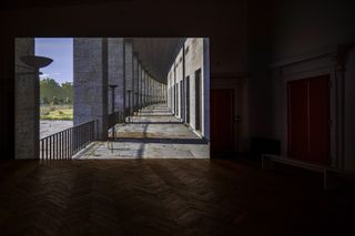 Installation view of Olympia, by David Claerbout, at Spazio Carbonesi, Bologna