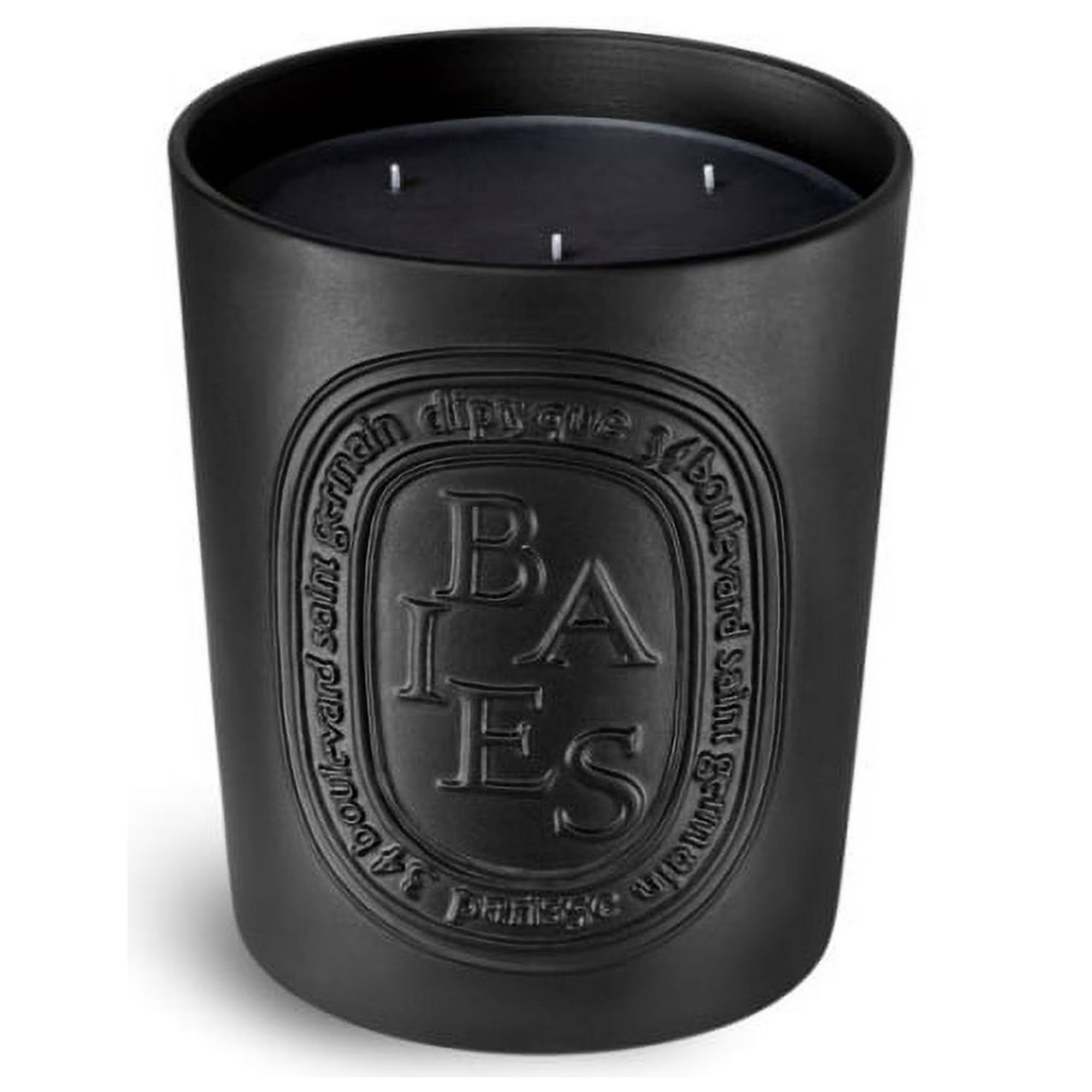 Black three-wick Diptyque Baies candle