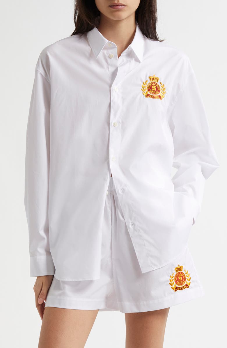 Ny Crest Oversize Button-Up Shirt