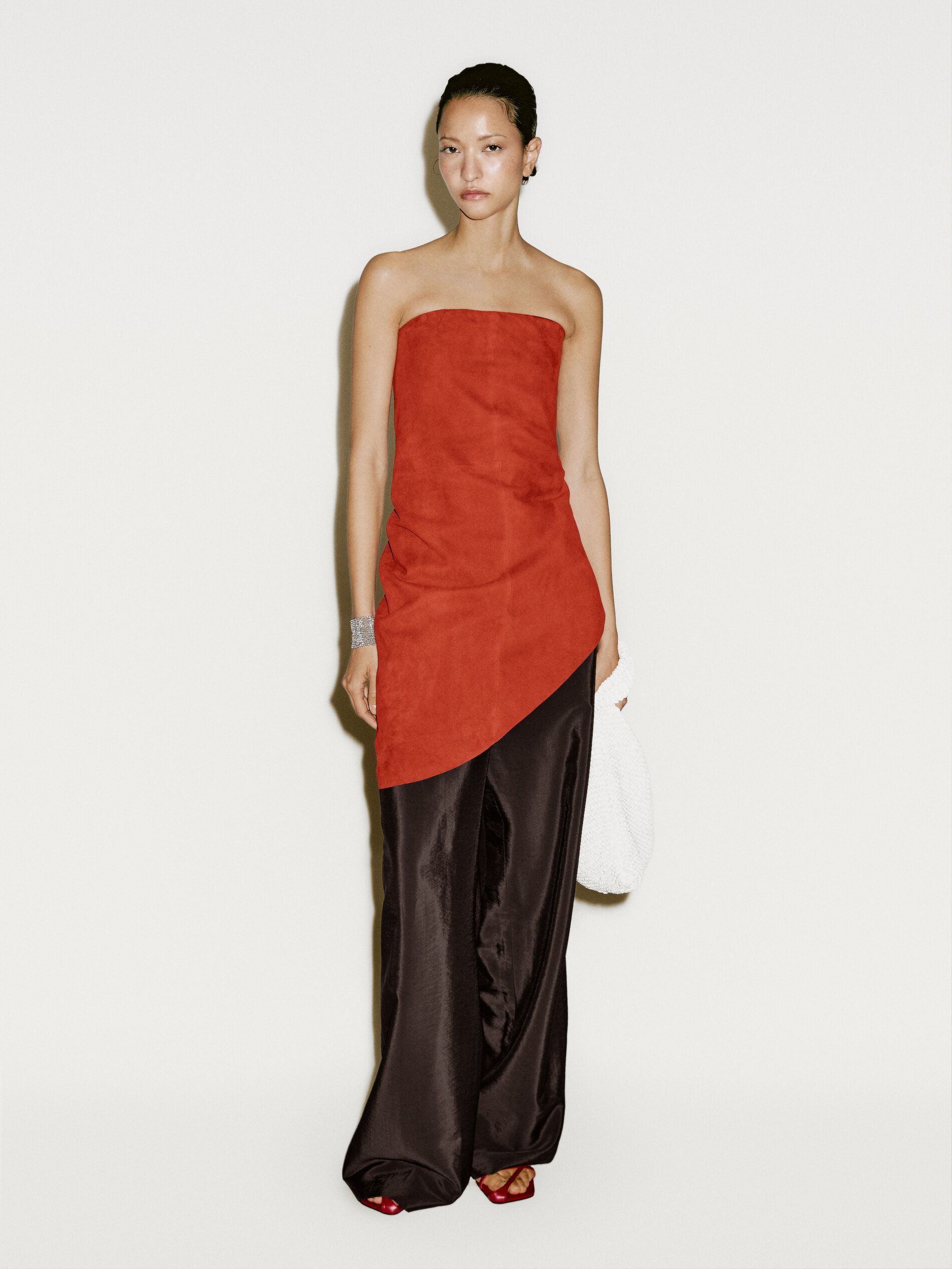 Long Asymmetric Suede Leather Top - Limited Edition