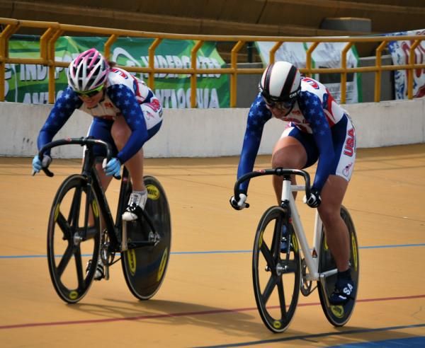 Cristin Walker goes up against her teammate in the sprint