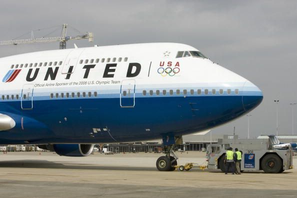 A United Airlines plane.