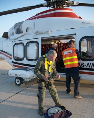 In this photo, David Kennedy prepares for flight at Al Ula in Saudi Arabia.